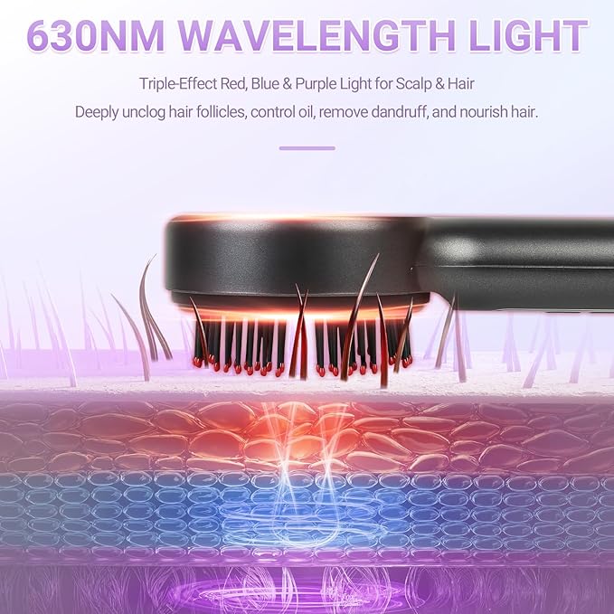 Electric Scalp Massager 3-in-1 Hair Oil Applicator &amp Cordless Electric Head Massager IPX7 Waterproof Portable Scalp Brush for Home &amp Travel Grey