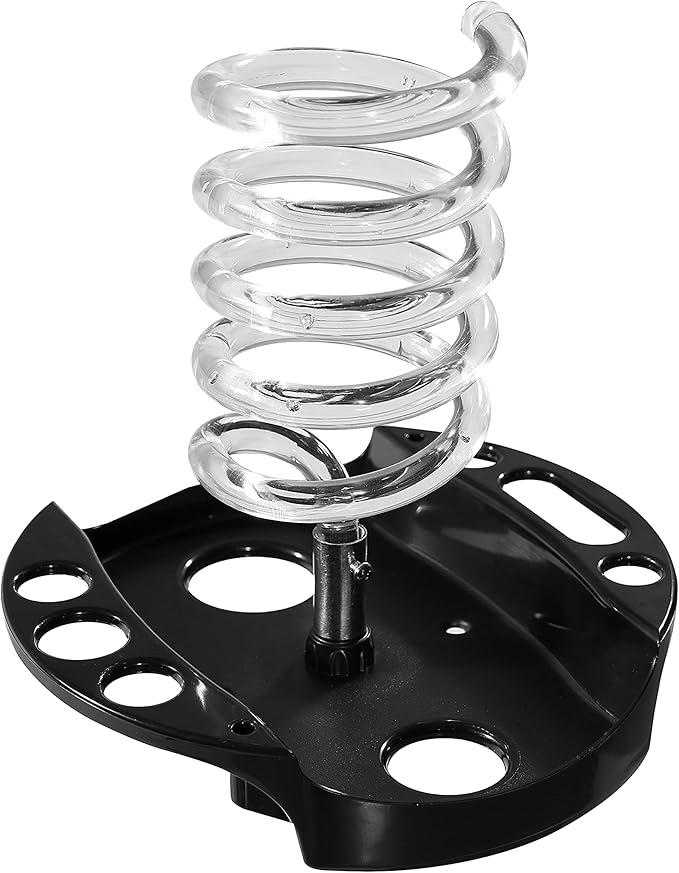 Hair Dryer StandTwisty Style Acrylic Top HolderHair Styling Appliances with Tray Two Spiral Holders and Heavy Base for Hair DryerFlat IronCurling StickHair StraightenerBrush (crystal)