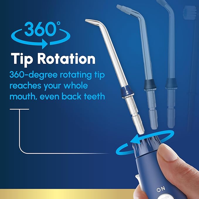 Waterpik Aquarius Water Flosser For Teeth Cleaning Gums Braces Dental Care Electric Power With 10 Settings 7 Tips For Multiple Users And Needs ADA Accepted Blue WP-663 Packaging May Vary