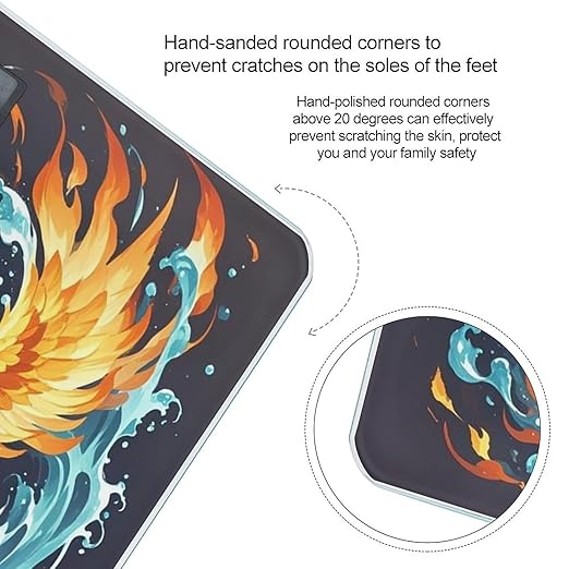 Fire and Water Phoenix Bathroom Scale for Body Weight with High Precision Large LCD Backlight Display Digital Weighing Scale with BMI Capacity Up to 180kg