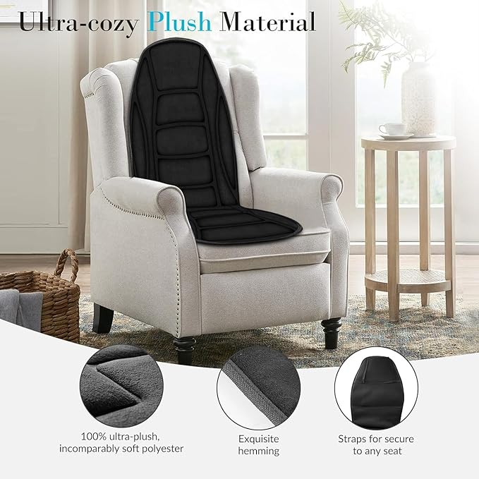 Back Massager with Heat Massage Chair Pad with 5 Vibrating Modes 2 Heat Levels Electric Massage Seat Cushion Massage Pad for Back Pain Relief Gifts for Men Husband Him Dad Mom Her