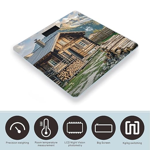 Round Logs Scale for Body Weight Smart Scales Digital Bathroom Scale High Precision Weighing Scales with Large Display Weighing Machine for People
