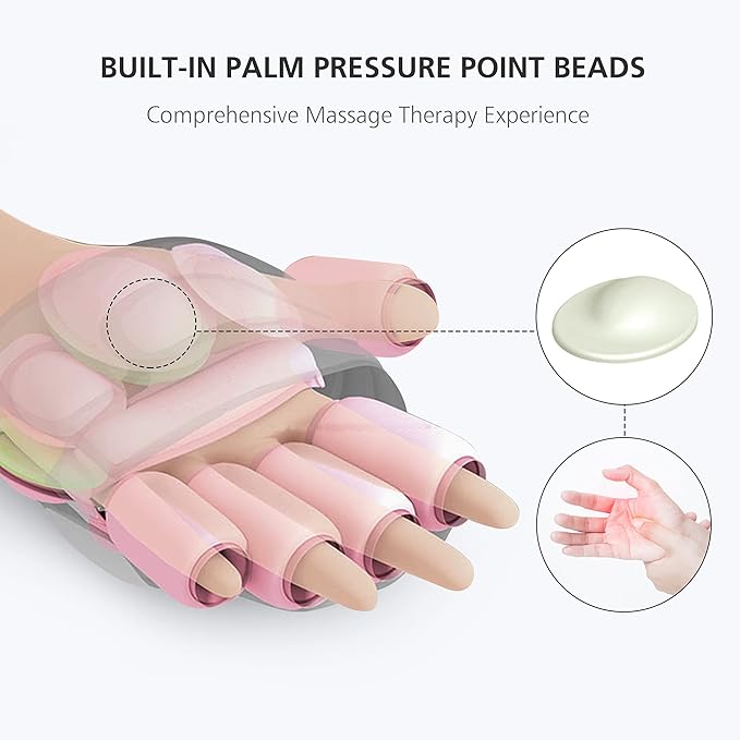 COMFIER Wireless Hand Massager with Heat -3 Levels Compression &amp HeatingRechargeable Hand Massager Machine for Carpal TunnelIdeal Gifts for Women (Black)