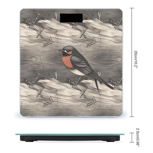 Barn Swallow in Graphite Scale for Body Weight Precision Bathroom Weighing Scales with Back Lit LCD Display Sturdy Tempered Glass Body Weight Scales Digital Bathroom Scale 400lb