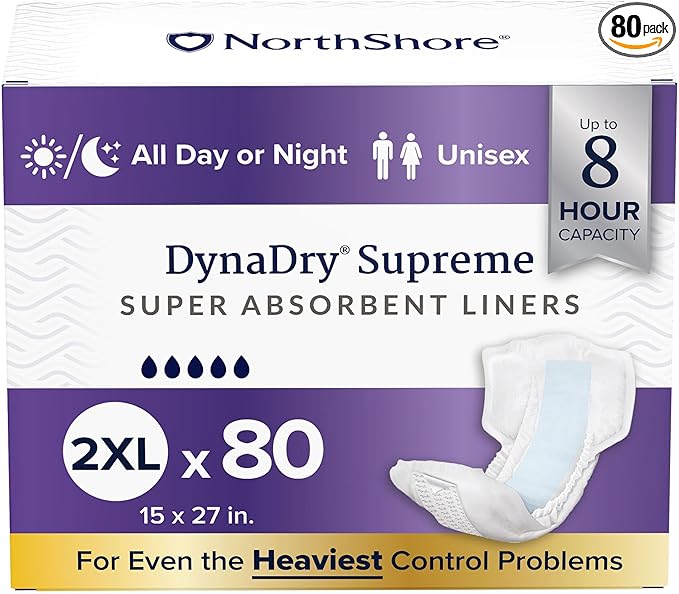 NorthShore DynaDry Supreme Liners for Men and Women 2X-Large Case/80 (4/20s)