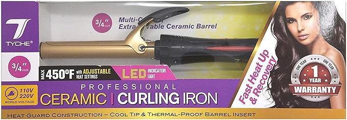 Tyche Professional Ceramic Curling Iron 3/4 inch
