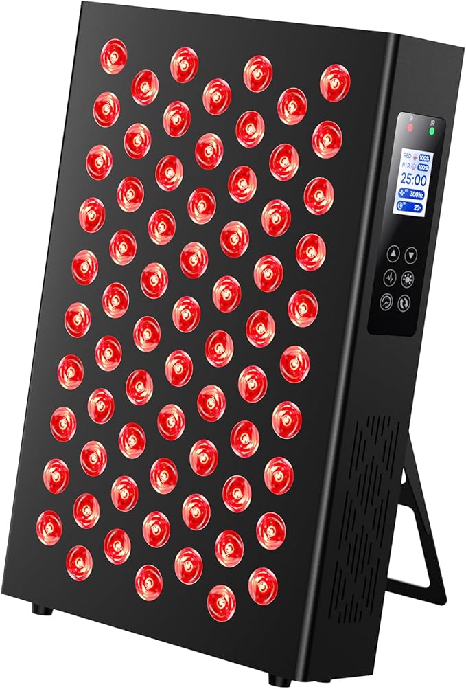 Red Light Therapy Box 5in1 LED with 630-660-810-830-850 Metal Case 3 Modes Red Light Panel with Soft Belt 6 Timing Set - 9 Pulse Modes - 4-Level - Red Light Therapy Panel for Body
