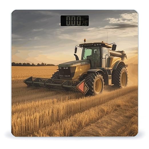 Farm Tractor Harvest Scale for Body Weight High Precision Digital Weight Scales with LCD Display Anti-Slip Sturdy Slim Tempered Glass Bathroom Scale for Home Use