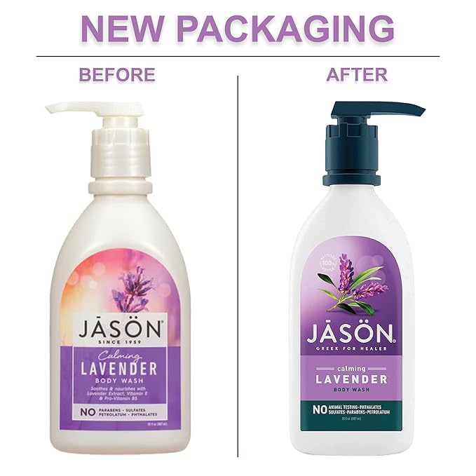 JASON Natural Body Wash &amp Shower Gel Calming Lavender 30 Oz