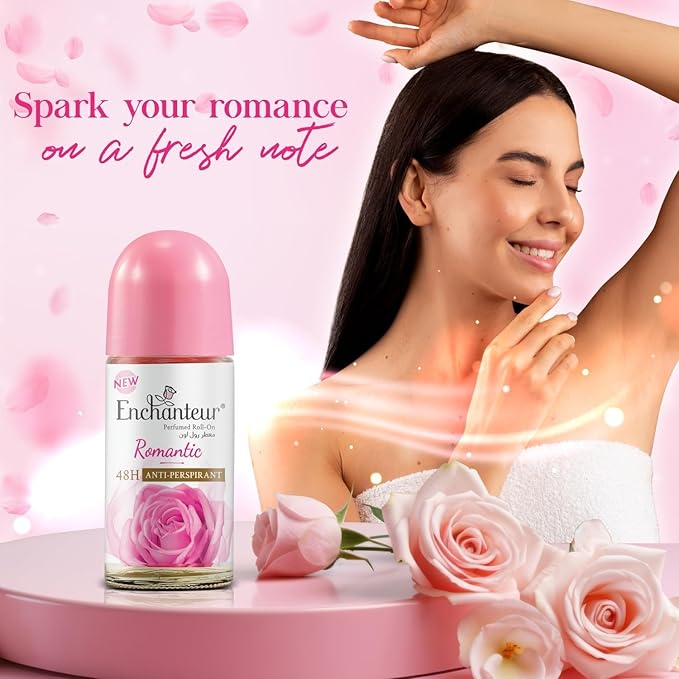 Romantic Roll-On Anti-Perspirant Deodorant En.ch.an.teur | 48-Hour Odour Protection Quick-Dry &amp Non-Sticky | Floral French Fragrance | 50 ML [1.69 Fl Oz]