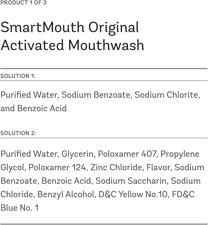 SmartMouth Original Fresh Breath Oral Care Bundle - Mouthwash Single Packs Fluoride Anti‑Cavity Zinc Toothpaste &amp Dry Mouth Dual‑Action Mints - Sugar Gluten &amp Alcohol-Free - 10 Packs 6 oz