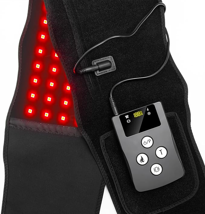 Red Light Therapy Belt &amp Cordless Back Massager Belt with Heat Near Infrared Wrap for Body with Vibration for Back Pain Relief Red Light Belt Device 315 LED &amp 10000mAh Controller at Home &a