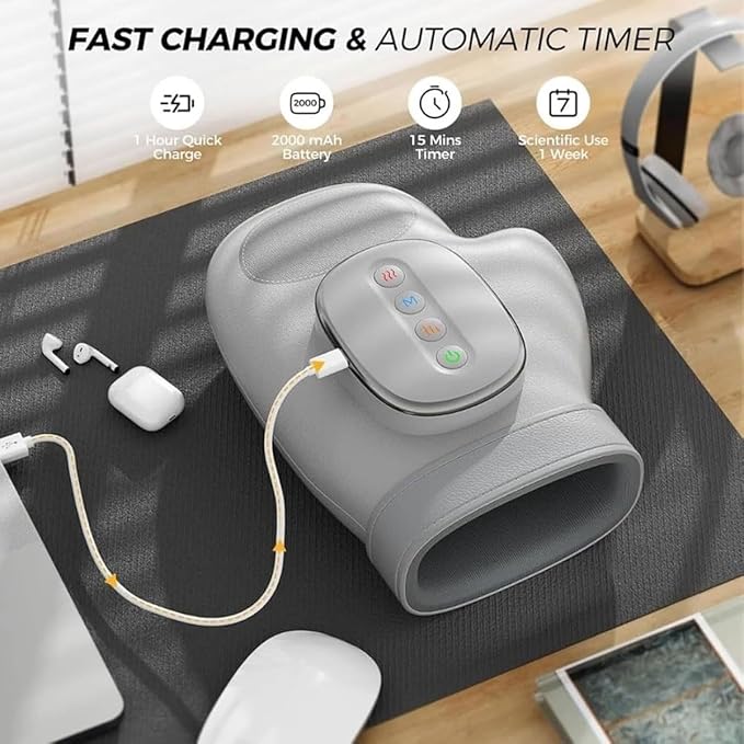 Electric Hands Massagers GloveCordless Hand Massager with Compression &amp HeatingPortable Rechargeable Hand Massagers3 Modes &amp 5 Levels of Intensityfor Arthritis and Carpal Tunnel