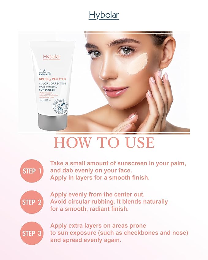 Tinted Mineral Face Sunscreen SPF 50 Broad Spectrum Non-Comedogenic with Vitamin C Skin Moisturizer for Sensitive Skin &amp Kids
