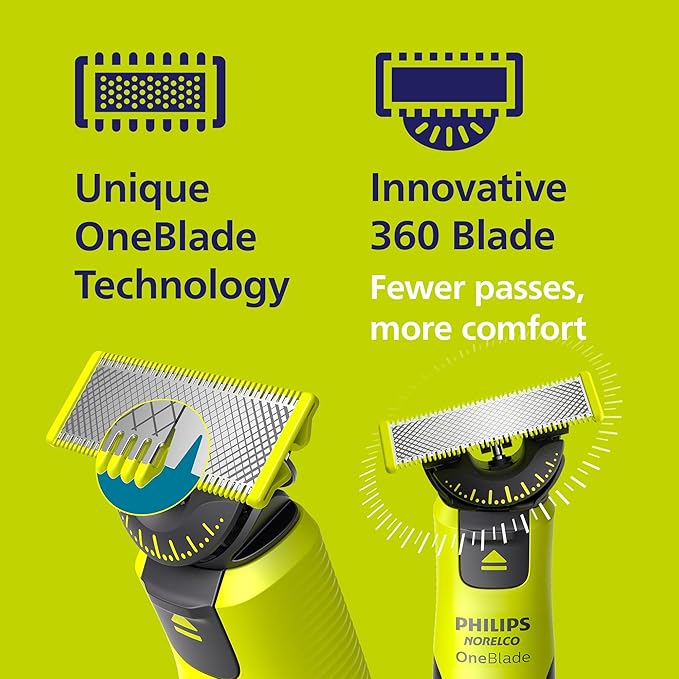 Philips Norelco Travel Groom Duo includes Compact Shaver + OneBlade 360 with Connectivity Face + Body Electric Beard Trimmer Shaver and Body Groomer with 5in1 Comb Body Attachment Travel Case