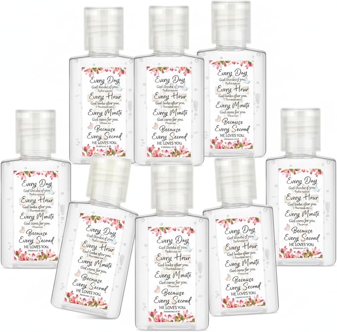 Gejoy 72 Pack Christian Hand Sanitizers Bible Verse Mini Hand Sanitizers Bulk Travel Size Religious Gifts Christian Party Favors for Church Prayer Women Mom Pastor Holiday Christmas Stocking Stuffers