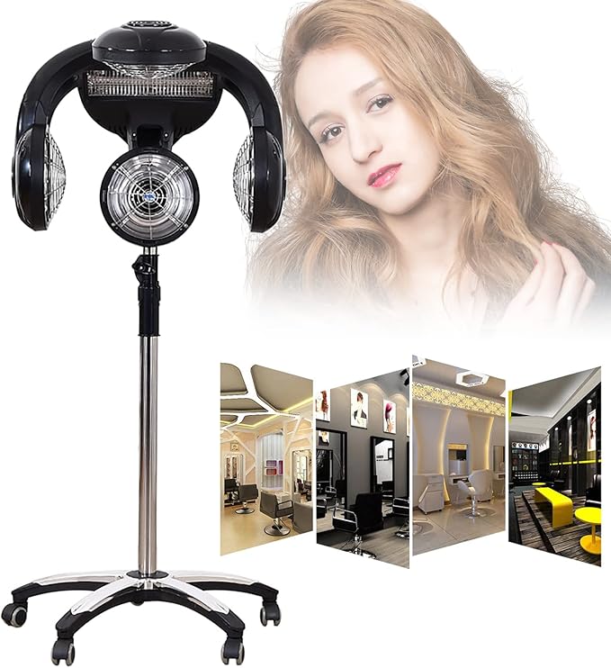 Professional Hair Dryer 1400W Free-Standing Hair Dryer Salon Hair Dryer Standing Color Processor Accelerator Salon Drying Perming Machine with Wheels for Hair Salon Or at Home Hair Care| US Stock