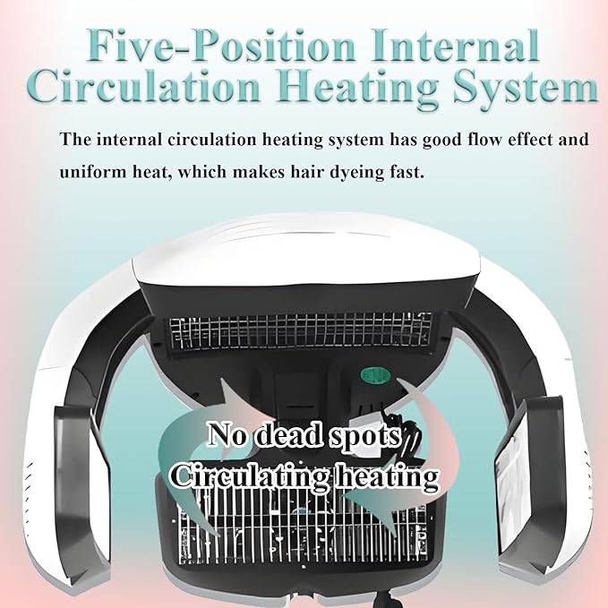 1250W Temperature Adjustable Salon Hair Perming MachineMultifunction Professional Hair Dryerwith Adjustable Arm for Salon Home Hair Care FloorStandingType