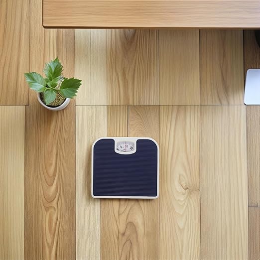 GALPADA Analog Mechanical Bathroom Scale Dark Blue Accurate Bathroom Scale for Home Health Monitoring