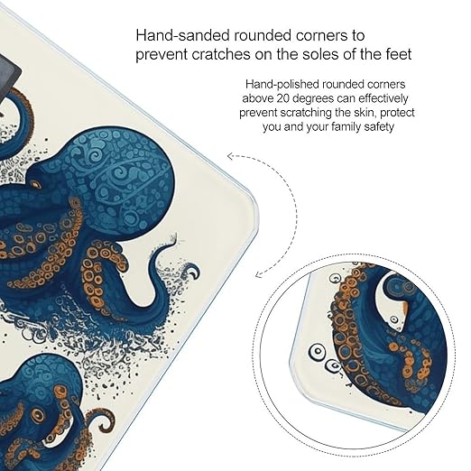 Tentacles Octopus Weight ScaleClear LED Display Bathroom Digital Weighing ScaleTempered Glass Digital Bathroom Scale for Body Weight Capacity Up to 400 Lbs