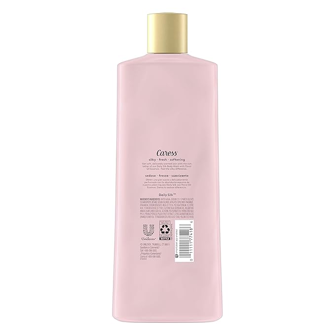 Caress Hydrating Body Wash For Noticeably Silky Soft Skin Daily Silk Extract &amp Floral Oil Essence 18 oz Pack of 6 pink
