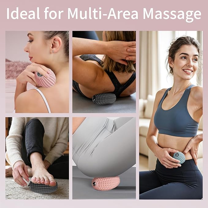 Vibrating Massage Ball for Full Body Relaxation Silicone Trigger Point Massager Ball for Back Neck Foot Muscle Recovery Portable Rechargeable Massage Roller 3 Vibration Modes (Black)