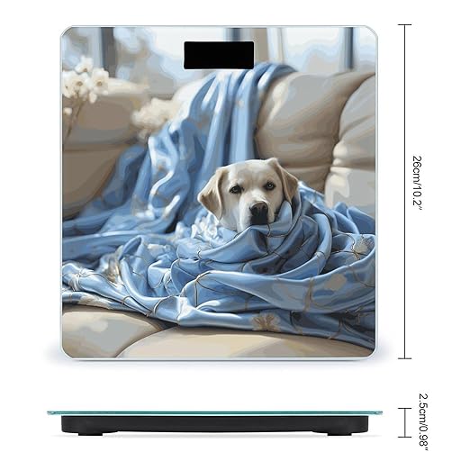 Dog Wrapped in Blanket Weight Scale Digital Electronic Scales Bathroom Scale Larg LCD Backlight Display High Precision MeasurementsTempered Glass