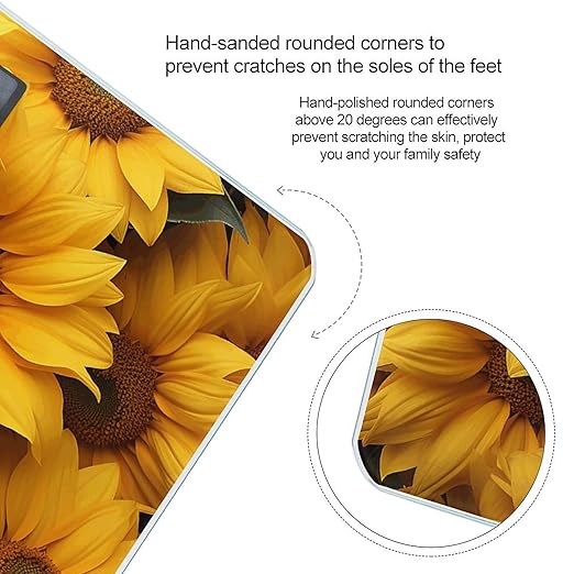 Many Sunflowers Smart Scale for Body Weight Accurate Bathroom Scale with LED Display Digital Weight Scales Weighing Machine High Precision Scales for Bath Home