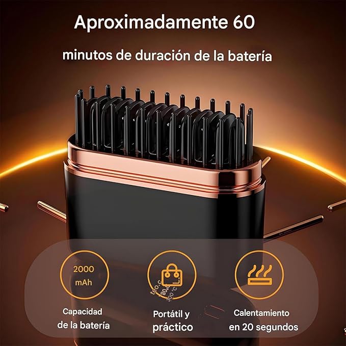 Hair Straightener Comb Long Battery Life Cordless Hair Straightener Comb for Travel Travel Women Ladies Girls Girlfriend and Mother