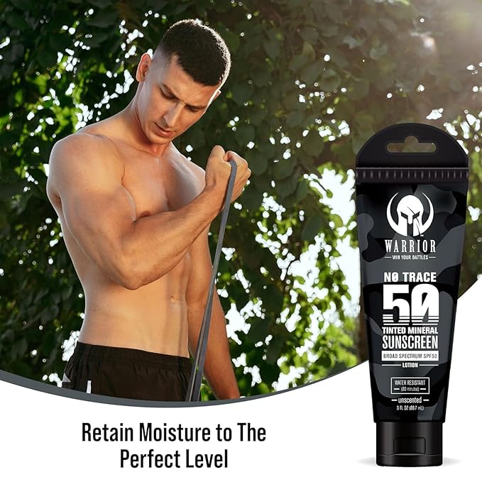 WARRIOR - WIN YOUR BATTLES- SPF 50 Tinted Sunscreen for Face - Zinc and Titanium Tinted Moisturizer with SPF - Water Resistant Non-Toxic Tinted Sunscreen Lotion for Sensitive Skin - 3 Fl. Oz