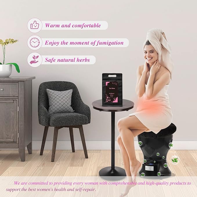 Yoni Seat Kit Steaming Seat with Yoni Herbs (20 Bags) &amp U Cushion V Steam at Home Kit for Feminine Odor PH Balance Postpartum Care Cleansing and Moisturize Support