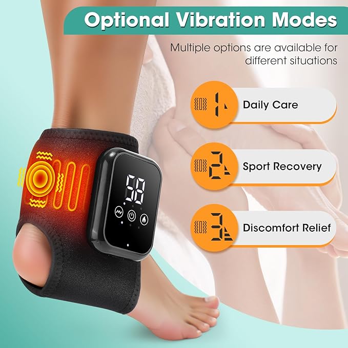 2PCS Foot Renew Massager for Neuropathy 3-in-1 Cordless Foot and Ankle Massager for Heel Arch &amp Ankle Relief 2000mAh Rechargeable Black