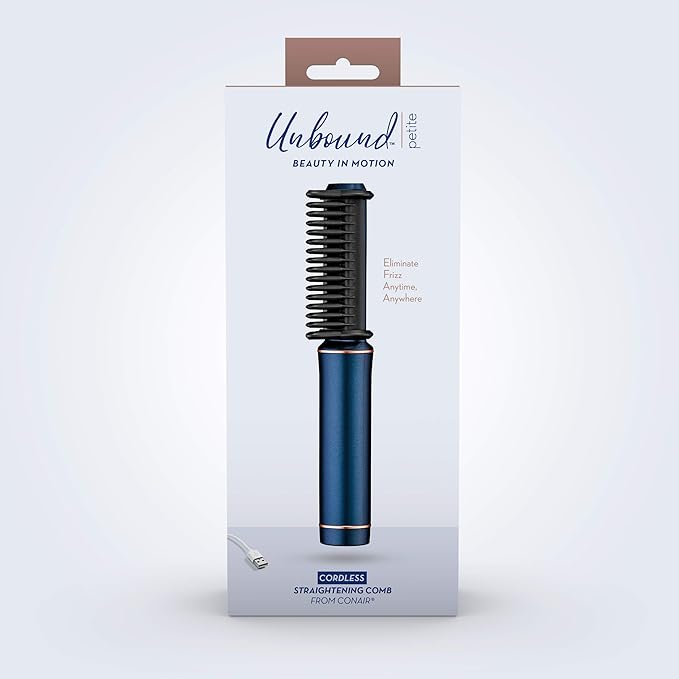 Conair Unbound Cordless Mini Straightening Comb ~ Rechargeable Straightening Comb That Eliminates Frizz Anytime Anywhere