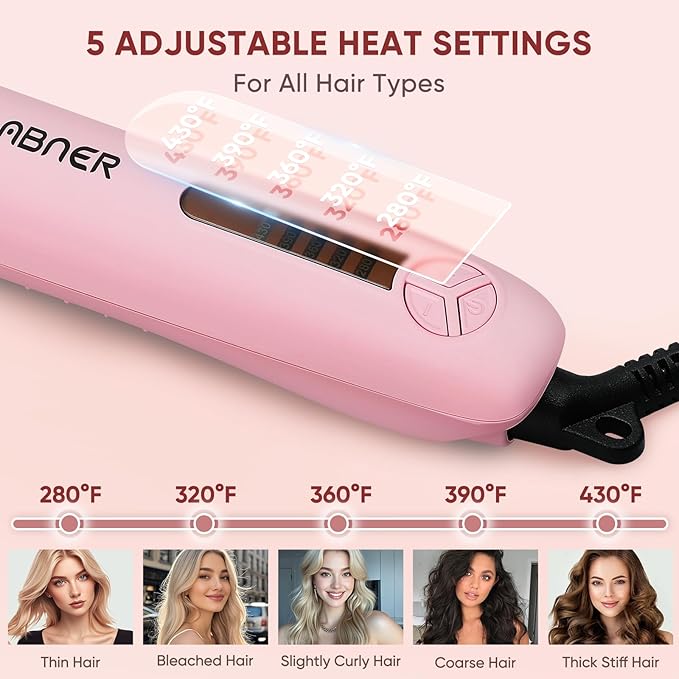 ABNER Rotating Curling Iron Set Automatic Curling Wand for Long Hair Easy to Use Hair Curler Get Effortless Beach Waves 3 Sizes Ceramic Barrel 0.75 1 1.25 to 430°F with Home Button Dual Voltage