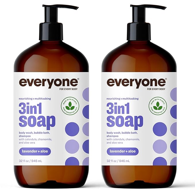 Everyone 3-in-1 Soap Body Wash Bubble Bath Shampoo 32 Ounce (Pack of 2) Lavender and Aloe &amp 3-in-1 Soap Body Wash Bubble Bath Shampoo 32 Ounce (Pack of 2) Citrus and Mint