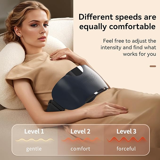 Automatic Abdominal Massager Bianstone Belly Rubbing Instrument Dual-use for Waist and Abdomen Positive and Negative Massage Flatulence Relief Promote Intestinal Peristalsis (deep Blue)