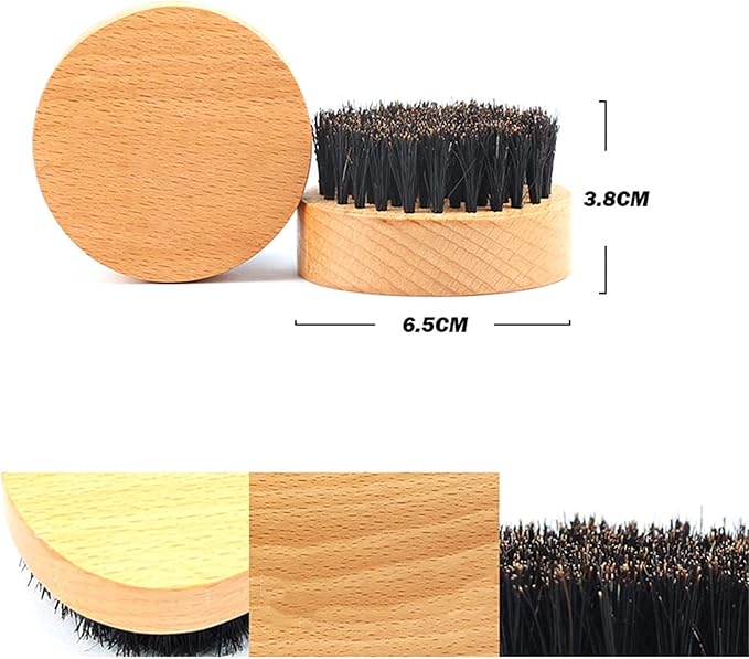 Shaving Brush Set of 2 Handmade Foam Soap Head Styling Beard Brush Beech Wood Bristle Hair Shaving Brush (Color : Wood Color Size : #1)