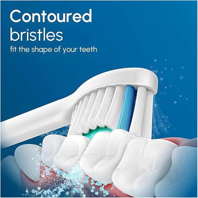 Compatible for Replacement Toothbrush Heads Compatible with Philips Sonicare Electric Brush Head 1100 2100 4100 5100 5300 6100 7500(White-4 Pcs)