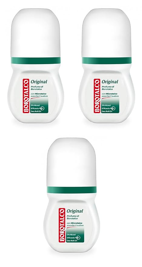 Borotalco: Deo Roll On Alcohol-Free Deodorant Original 50 ml (1.69 fl.oz) Pack of 3 [ Italian Import ]