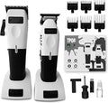 TPOB Play Barber Hair Clippers &amp Trimmer for Men 7500 RPM with Rubber Grips (White 2 Set)