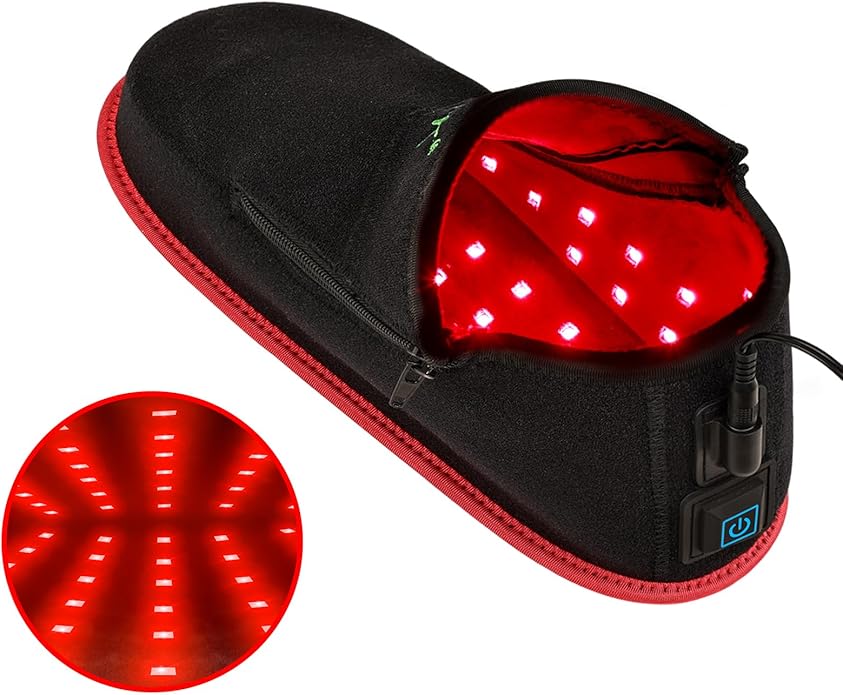 UTK Red Light Therapy for Feet &amp Ankle 660nm Red Light &amp 850nm Infrared Light Shoe Full Wrapped Boots for Foot Heel and Ankle Pain Relief 20Min Auto Off Pulse Mode One Size Fits All(1 Pa