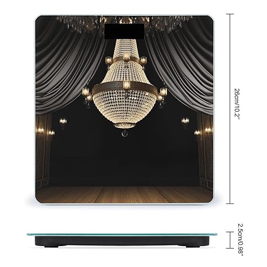 Ball Room Chandelier Bathroom Scale for Body Weight Bathroom Weighing Scale with Backlit LCD Display Highly Accurate Measures Weight Up to 180kg