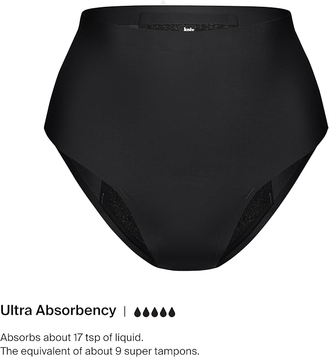 KNIX Women Zones+ Ultra Leakproof Period Underwear High Rise – Ultra Protection Absorbs 7–11 Super Tampons Extended Gusset