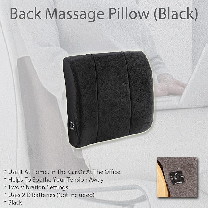 Black Lumbar Back Massage Pillow Unique Cool Birthday Great Mother Day Nurse Graduation Gift Idea