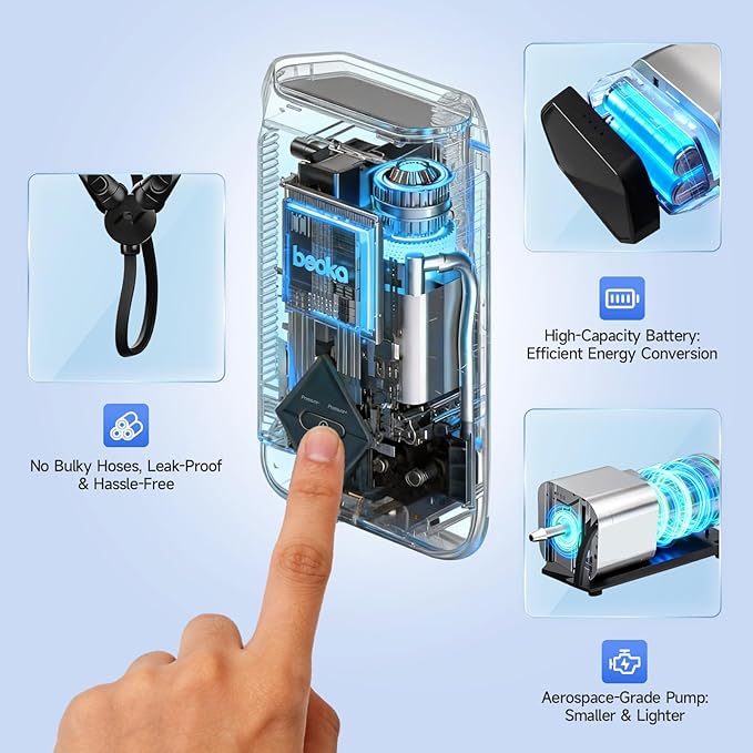 beoka Leg Massager for Circulation and Pain Relief Cordless Air Compression Boots with 5 Modes 15 Intensities for Athletes Runners and Travelers Leg Recovery System-M