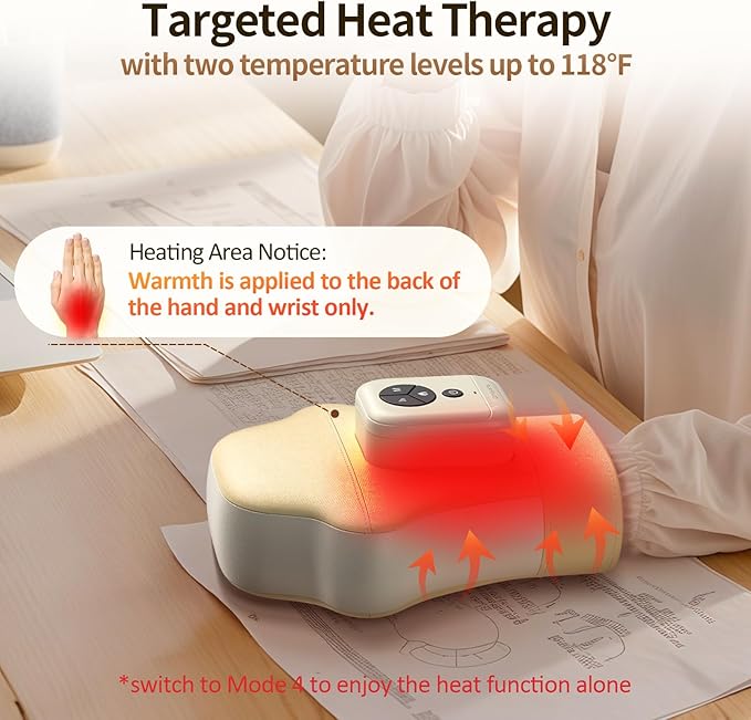 Comfytemp K1061 Air Compression Therapy Device Portable Hand Massager for Circulation and Pain Relief K251623 FDA Cleared