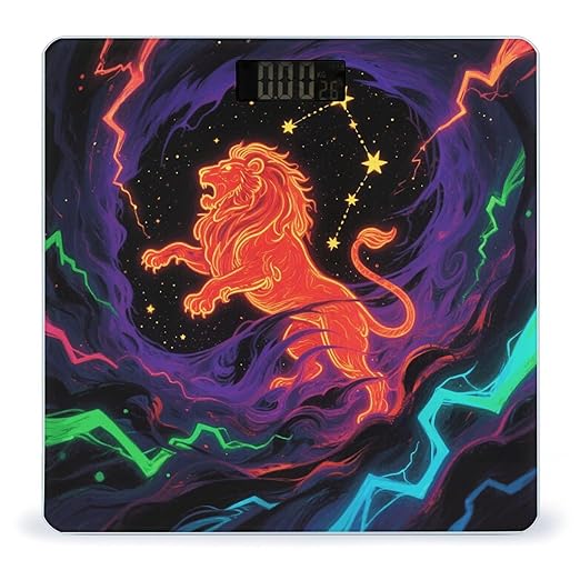 Blacklight Constellation Weight Scale Large Digital Bathroom Scales with Bright LED Display Non Slip Digital Scale and Step On Fashion Weighing Machine for Body