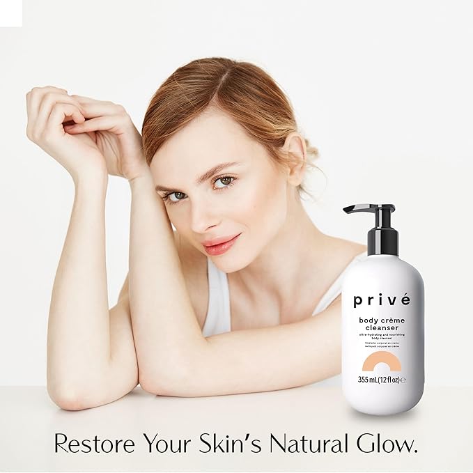 Privé Ultra-Hydrating Body Creme Cleanser - for Dry Skin Moisturizing Cleanser - Gentle Every Day Spa-Like Indulgence - Suitable for Sensitive Skin - 12 fl oz
