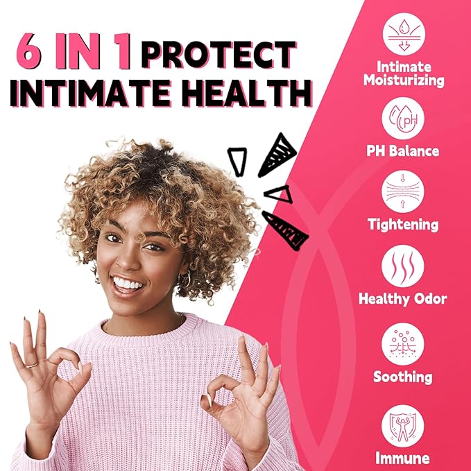 6 in 1 Intimate Moisturizer with 37.5mg Hyaluronic Acid - Support Intimate Moisturizing Soothing Health Odor Tightening PH Balance Immune | Niacinamide + Probiotics + Propolis + Centella Asiatica