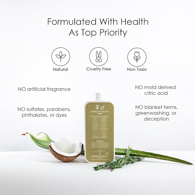 GirlyMan Natural Body Wash - Made with Olive Oil &amp Aloe Extract No Artificial Fragrance PH Balanced Gentle Formula Nourishing Ingredients Family Owned (Sandalwood)